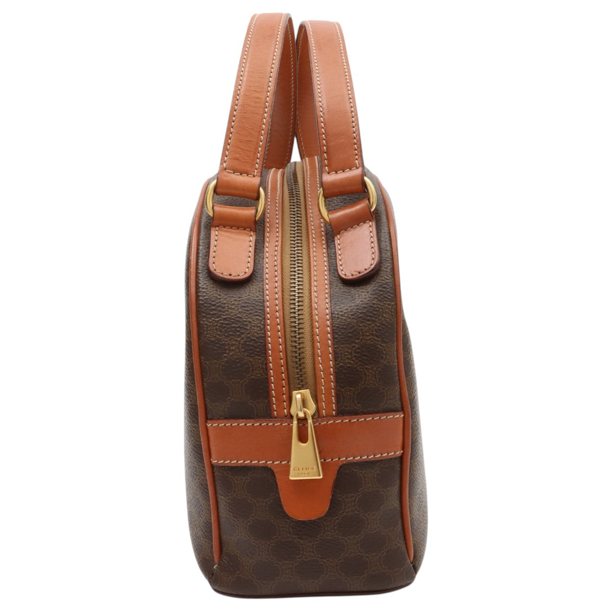 Macadam Pattern Logo Embossed Handbag Brown