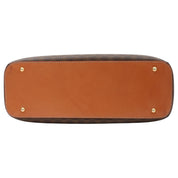 Macadam Pattern Logo Embossed Handbag Brown