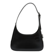 Gancini Plate One-Shoulder Bag in Black