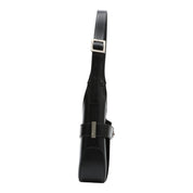 Gancini Plate One-Shoulder Bag in Black