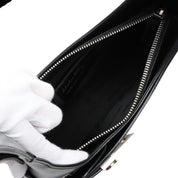 Gancini Plate One-Shoulder Bag in Black