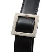 Gancini Plate One-Shoulder Bag in Black