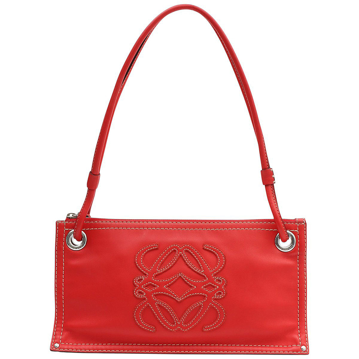Anagram Stitch Shoulder Bag Red