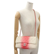 2013-era Caviar Skin CC Turn-Lock Chain Shoulder Bag, Ivory/Salmon Pink