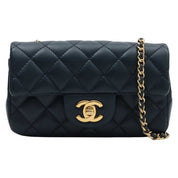 Circa 2013 CC Turn-lock Chain Shoulder Bag Mini, Navy
