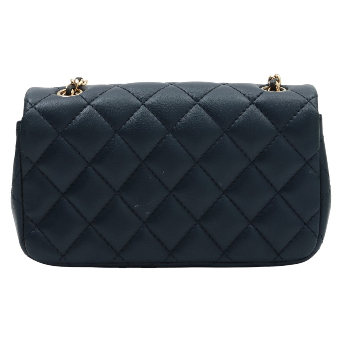 Circa 2013 CC Turn-lock Chain Shoulder Bag Mini, Navy