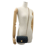 Circa 2013 CC Turn-lock Chain Shoulder Bag Mini, Navy