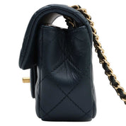 Circa 2013 CC Turn-lock Chain Shoulder Bag Mini, Navy