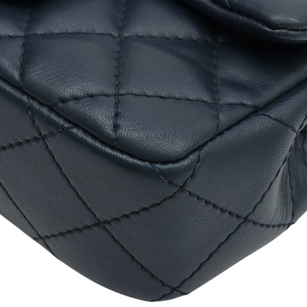 Circa 2013 CC Turn-lock Chain Shoulder Bag Mini, Navy