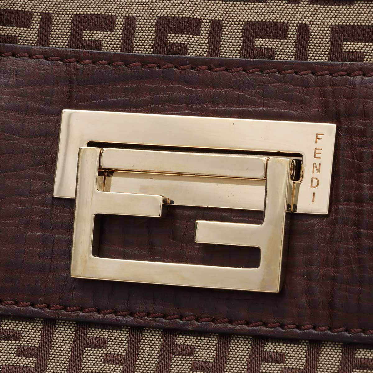FF Zucchino Pattern Tote Bag Beige/Brown