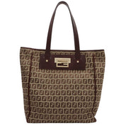 FF Zucchino Pattern Tote Bag Beige/Brown