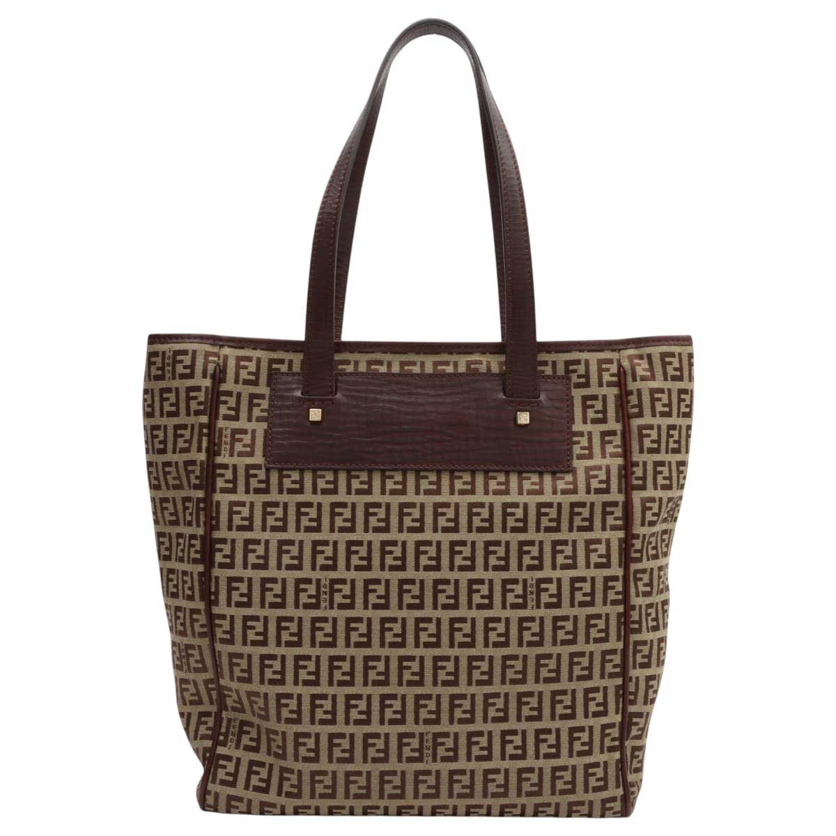 FF Zucchino Pattern Tote Bag Beige/Brown
