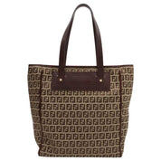 FF Zucchino Pattern Tote Bag Beige/Brown