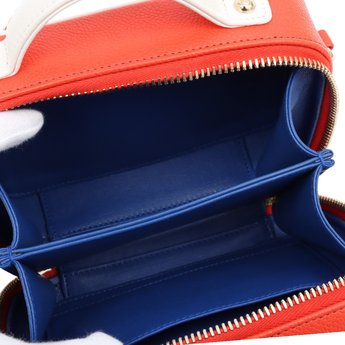 2018 Caviar Skin CC Filigree 2-way Bag Blue/Red/White