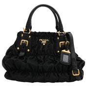 Nylon Logo Plate 2-Way Bag Black