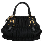Nylon Logo Plate 2-Way Bag Black