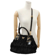 Nylon Logo Plate 2-Way Bag Black