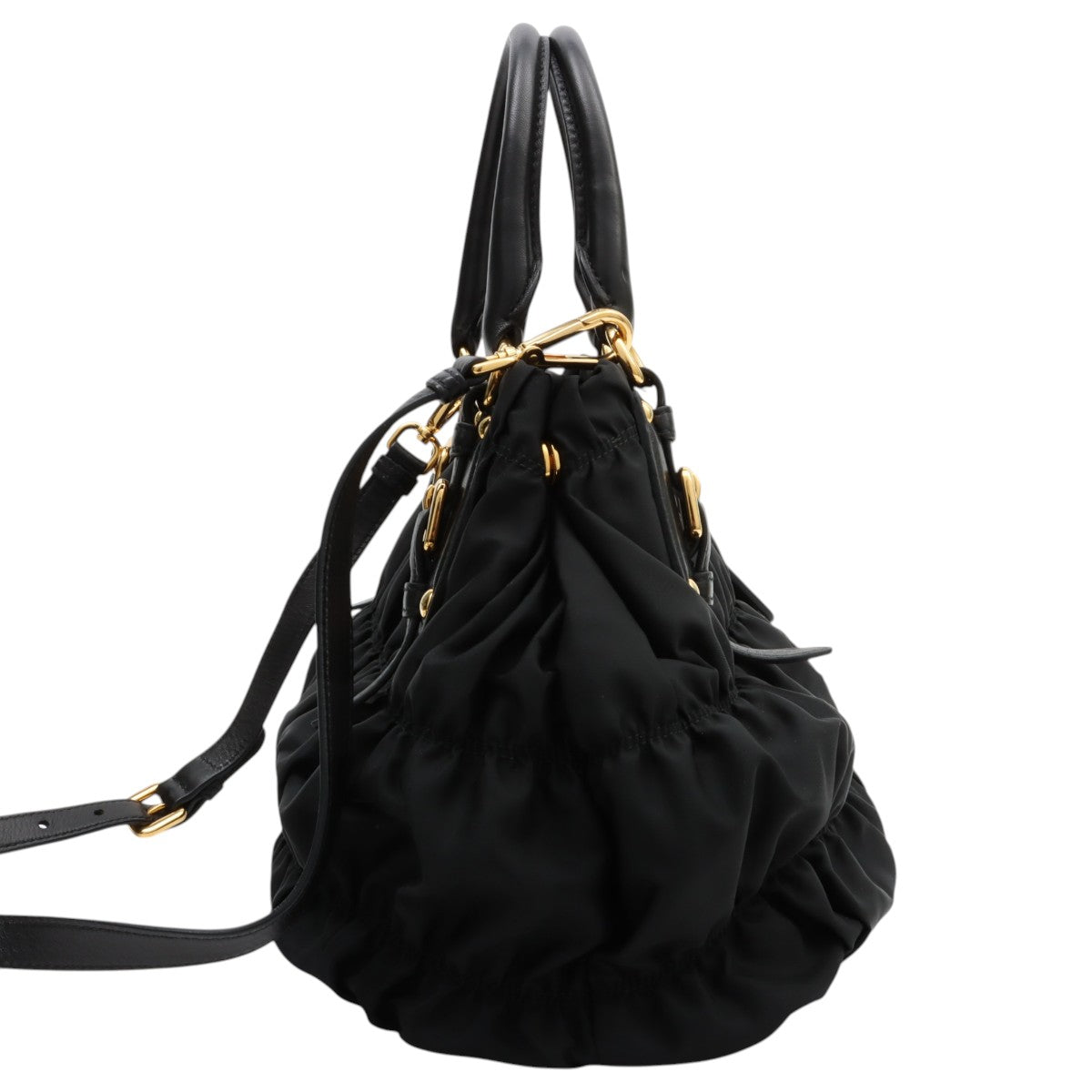 Nylon Logo Plate 2-Way Bag Black