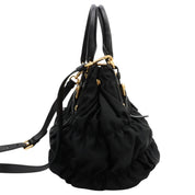 Nylon Logo Plate 2-Way Bag Black