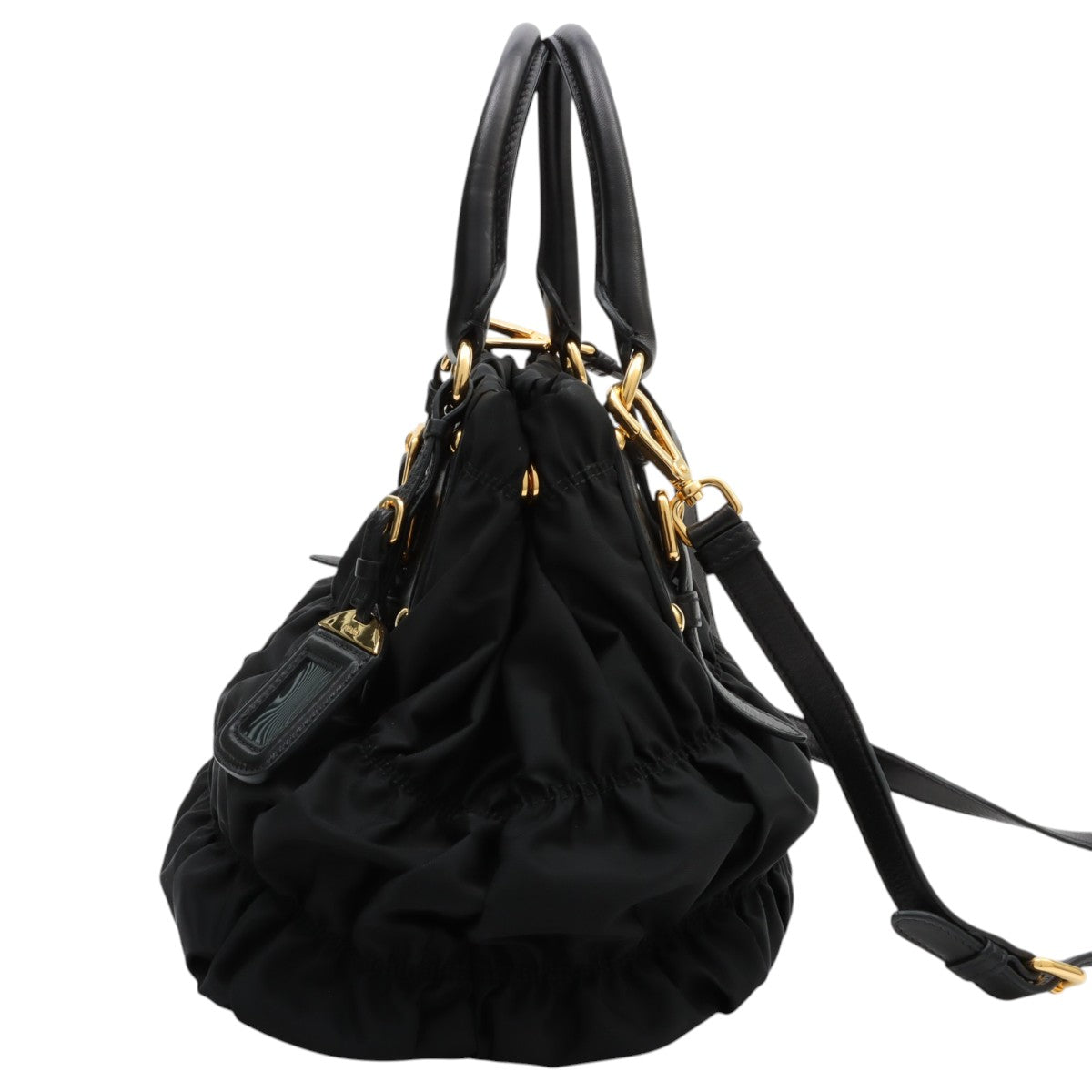 Nylon Logo Plate 2-Way Bag Black