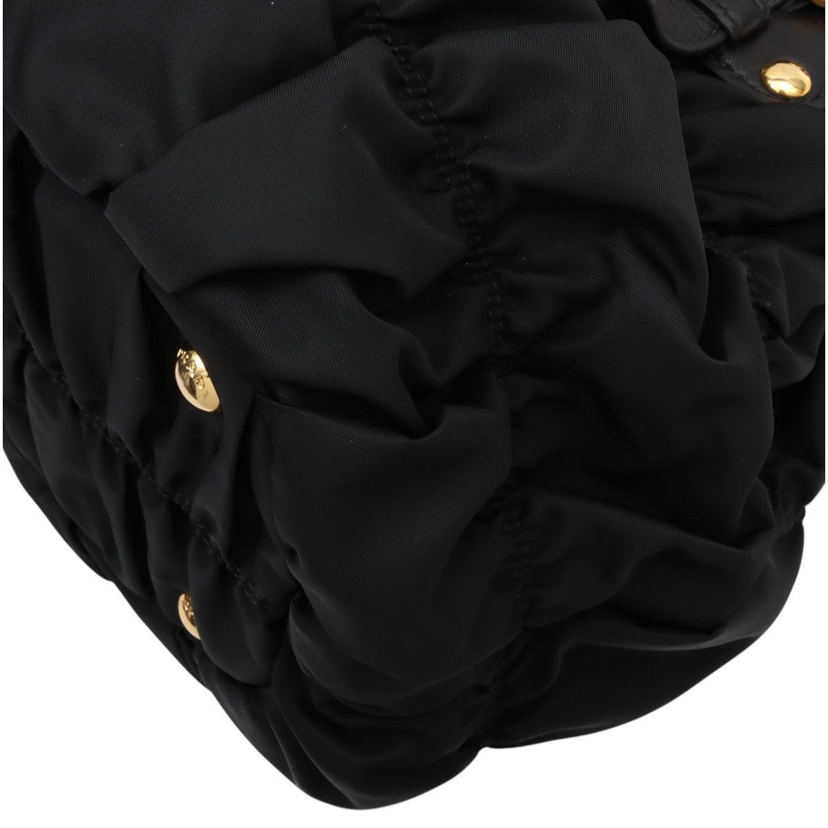 Nylon Logo Plate 2-Way Bag Black