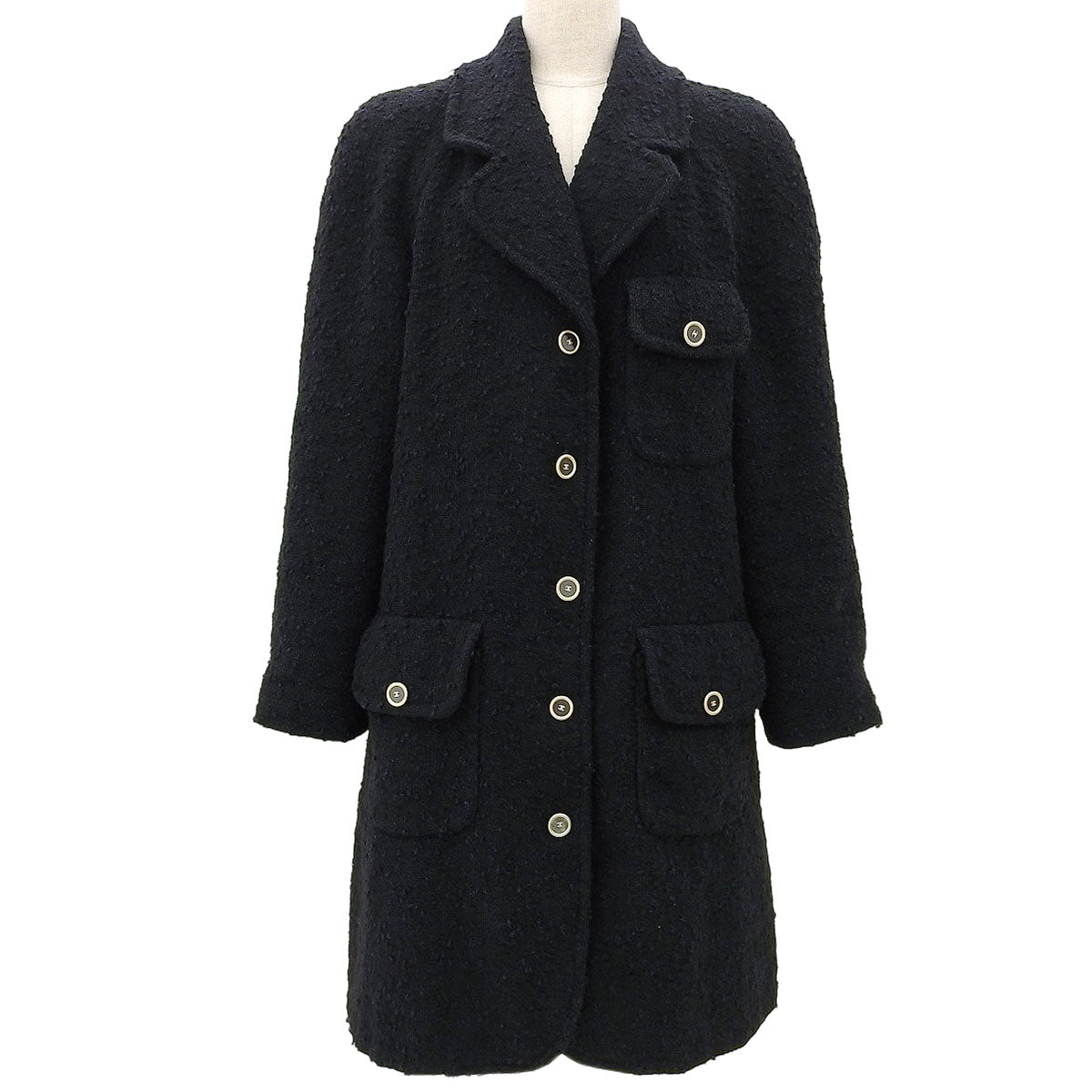 2001 Alpaca CC Mark Button Coat #40 Navy