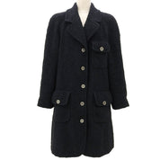 2001 Alpaca CC Mark Button Coat #40 Navy