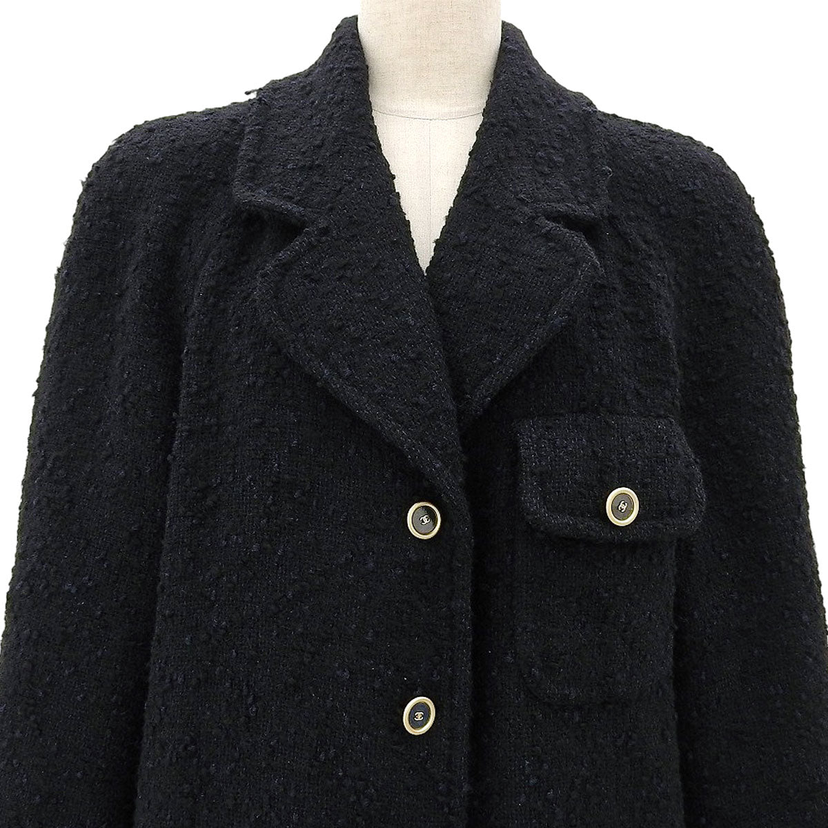 2001 Alpaca CC Mark Button Coat #40 Navy