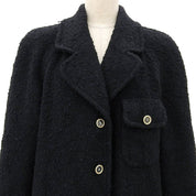 2001 Alpaca CC Mark Button Coat #40 Navy
