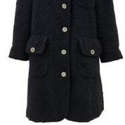 2001 Alpaca CC Mark Button Coat #40 Navy