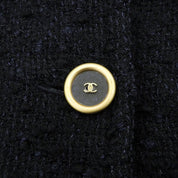 2001 Alpaca CC Mark Button Coat #40 Navy