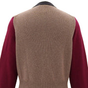 CC Turn-Lock Button Long Cardigan #40 Brown/Bordeaux