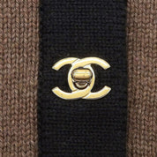 CC Turn-Lock Button Long Cardigan #40 Brown/Bordeaux