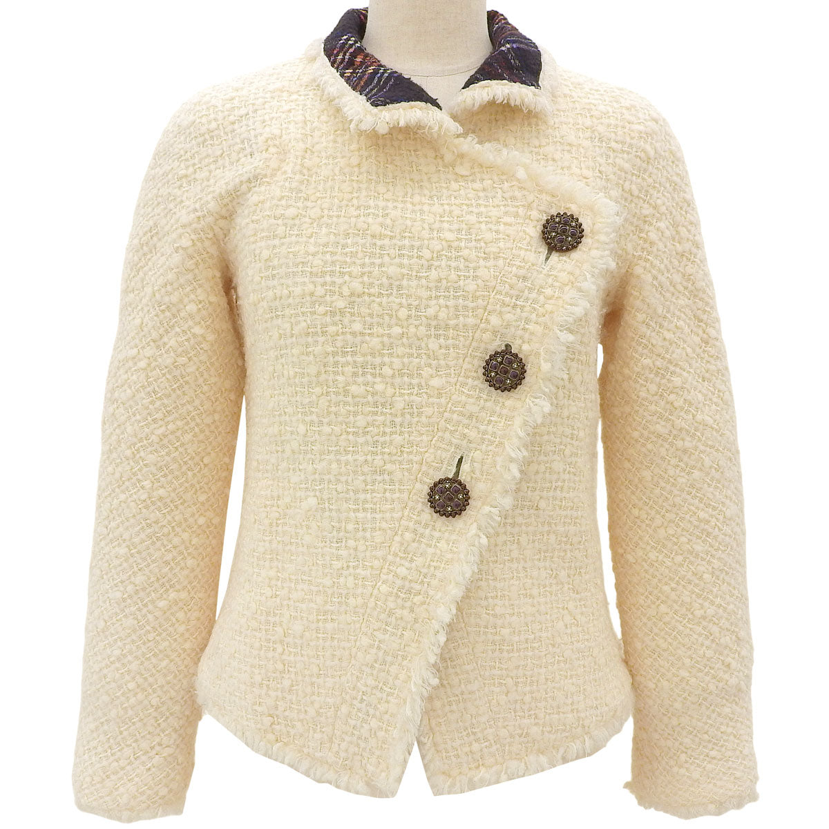 2013 Tweed Gripoix Button Jacket #34 Ivory
