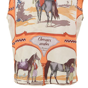 Arabian Horses Pattern Sleeveless Top #40 Beige/Orange