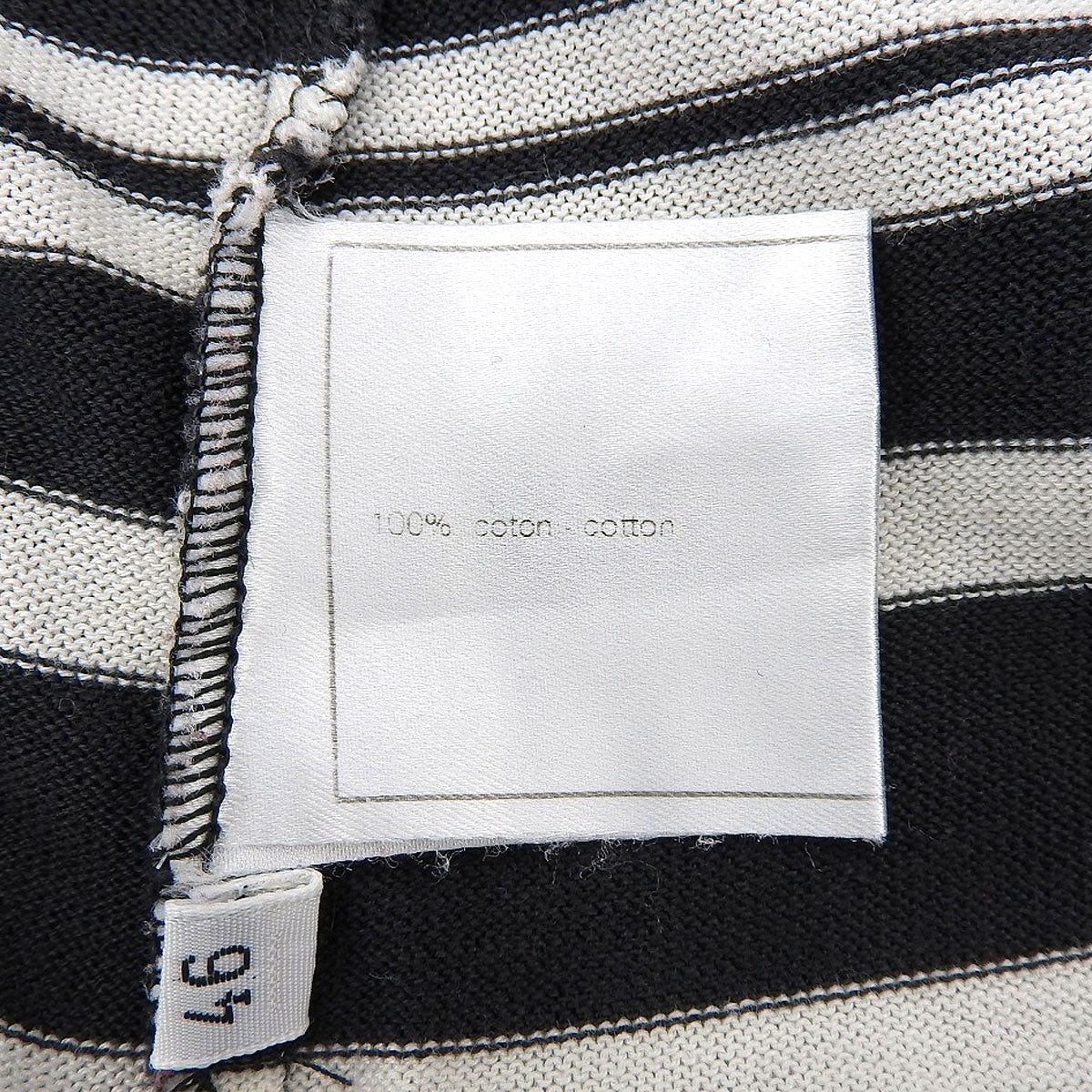 1998年製 CCマーク刺繍ボーダーパターントップス #46 ブラック/ホワイト