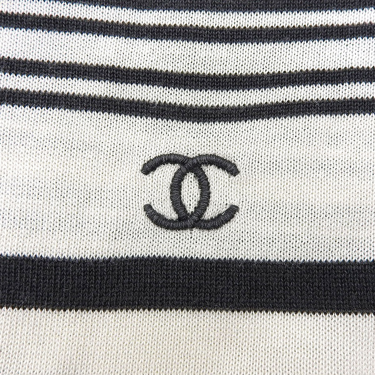 1998年製 CCマーク刺繍ボーダーパターントップス #46 ブラック/ホワイト