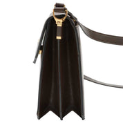Lizard Logo Plate Shoulder Bag Brown