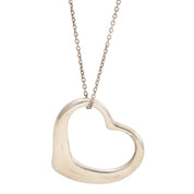 SV925 Open Heart Necklace Silver