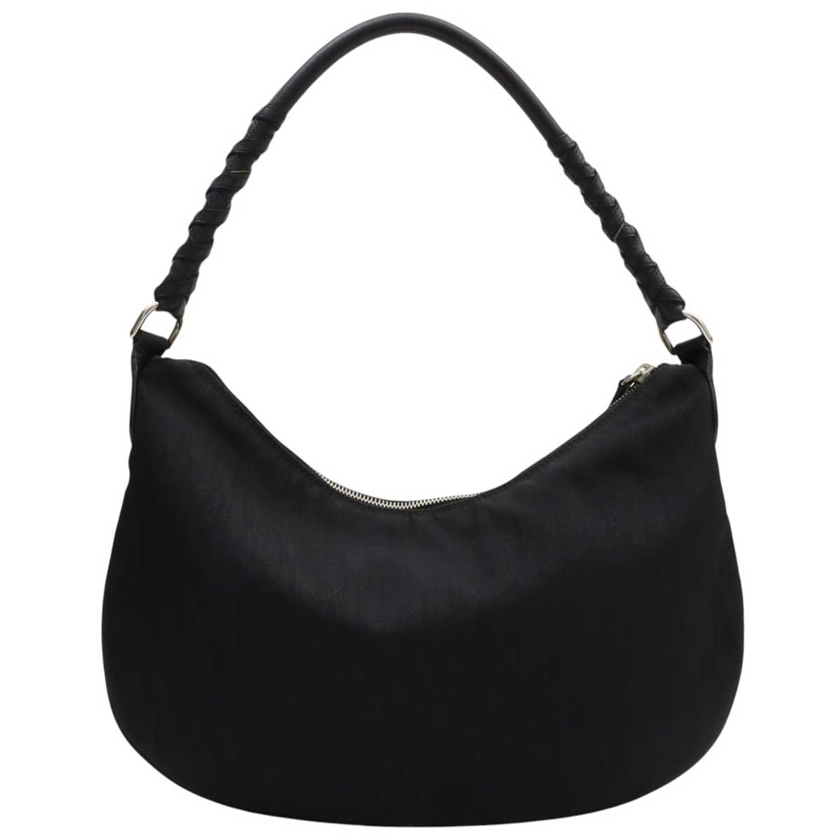 Trotter Pattern Logo Charm One Shoulder Bag Black