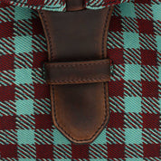 Block Check Pattern Logo Plate Boston Bag Mint Green/Brown
