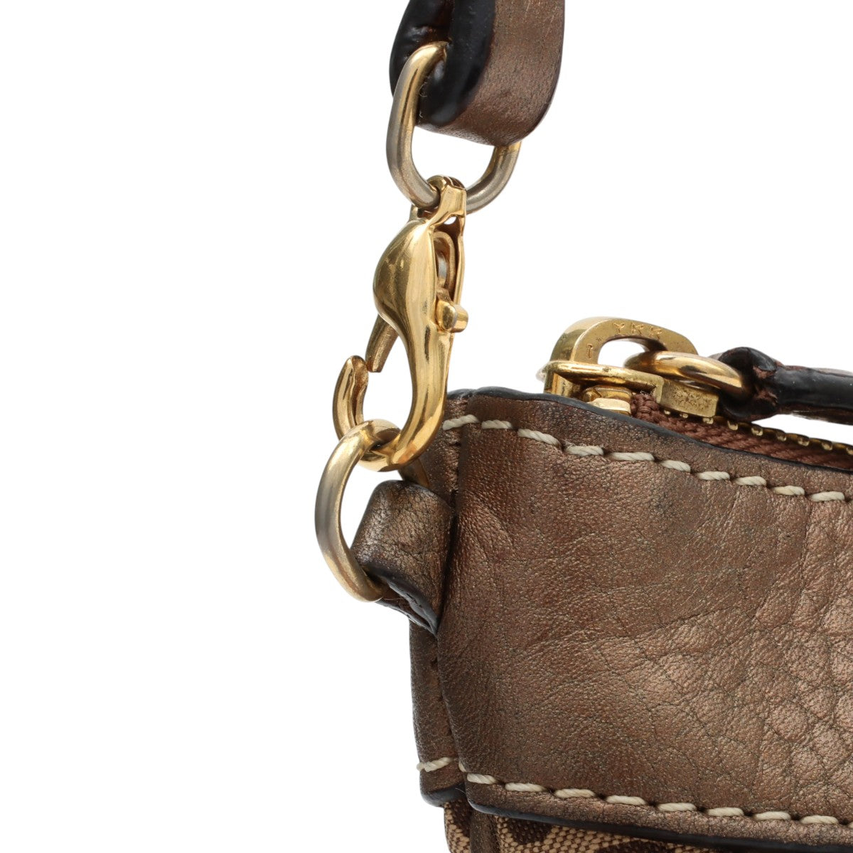 Anagram Pattern Logo Embossed Handbag Brown