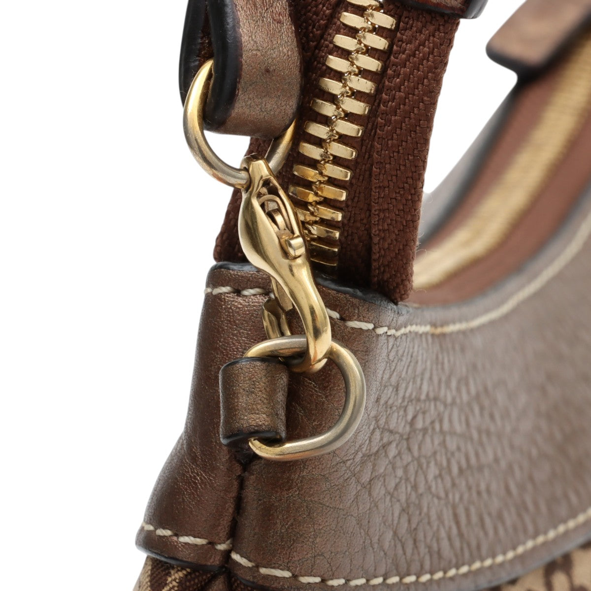 Anagram Pattern Logo Embossed Handbag Brown