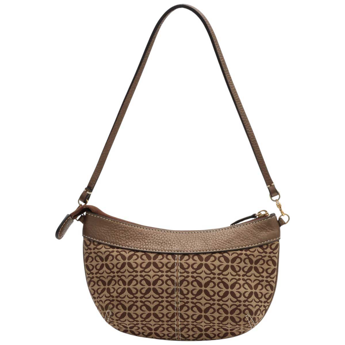 Anagram Pattern Logo Embossed Handbag Brown