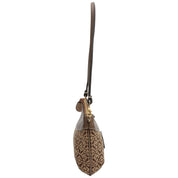 Anagram Pattern Logo Embossed Handbag Brown