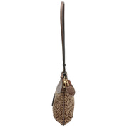 Anagram Pattern Logo Embossed Handbag Brown