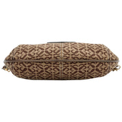 Anagram Pattern Logo Embossed Handbag Brown