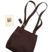 Logo Charm Shoulder Bag Dark Brown