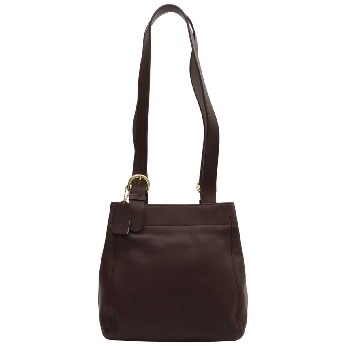 Logo Charm Shoulder Bag Dark Brown