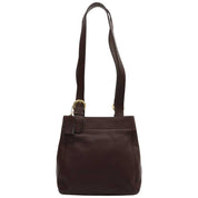 Logo Charm Shoulder Bag Dark Brown
